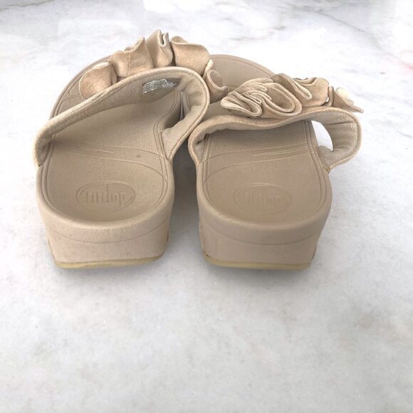 Fitflop Frou Ruffled platform leather sandals (Maple sugar beige / tan / nude) - Picture 4 of 9